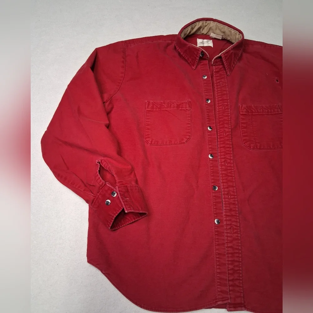 Sears Wearmaster Vintage Men's Red Button-Front Casual Shirt - Picture 3 of 8